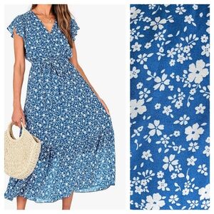 Floral Blue Maxi Sundress